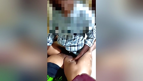 Hairy indian girl takes her boyfriend's cock in her pussy