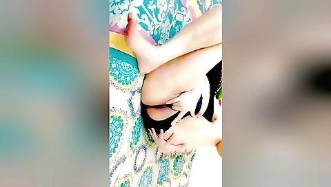 Indian teen with a nice round pussy fucks her hole with a hard dick