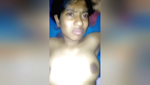 Busty brunette in amateur sex video sucking and cumming