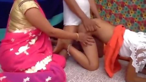 Bhabhi and her stepsister fuck their big natural tits