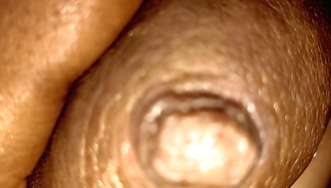 Indian brunette in black panties with tits shaking