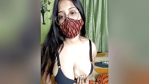 Big tits brunette with a lovely round ass on camera