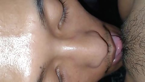 Indian brunette wife with hairy pussy gets her asshole licked