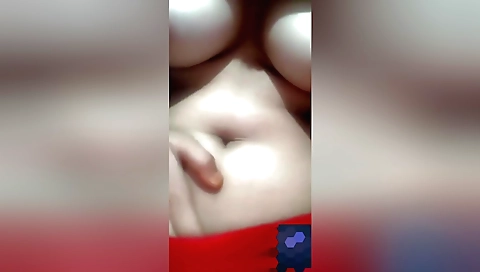 Big tits teen babe with a sexy body gets naked in the bedroom