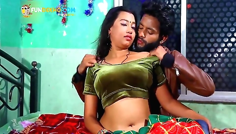 Busty Indian brunette in the middle of a hot long hair