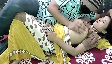 Indian girl is giving a sweet blowjob to her stepmother