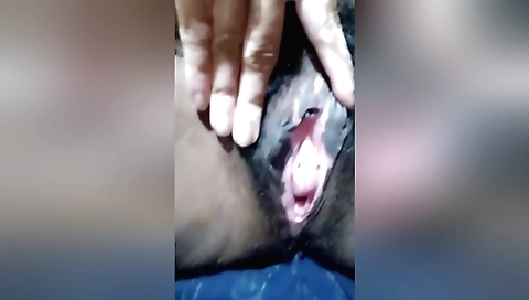 Indian girl plays with her ass in lingerie and ass sucking