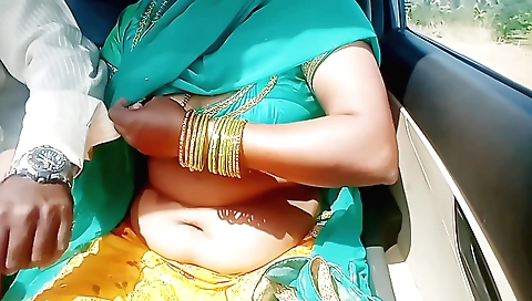 Indian girl is on the table talking with her husband