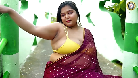 Indian hottie in sexy lingerie enjoys being outdoors