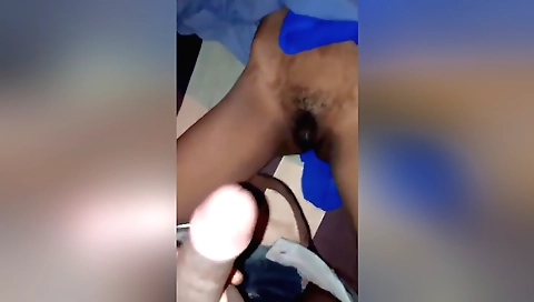 Indian girl fucks and gets a creampie on her hairy pussy