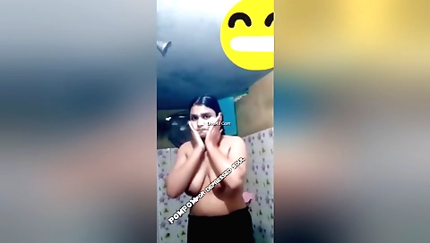 Indian chick in red stockings masturbating on webcam