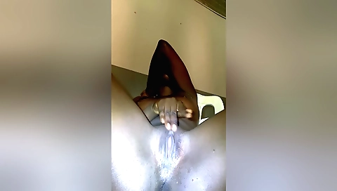 Indian girl with big tits and big ass masturbates solo