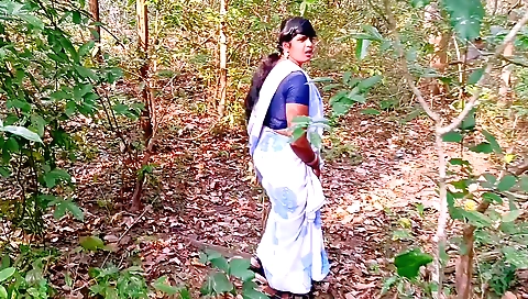 Indian stepmom and stepson in outdoor jungle scene 049