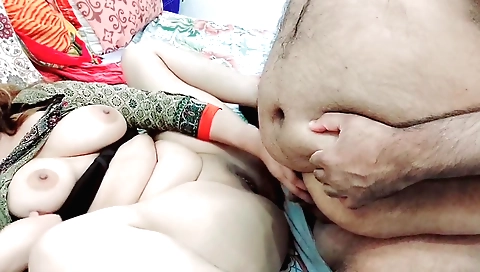 Brunette brunette is getting a handjob from her stepson