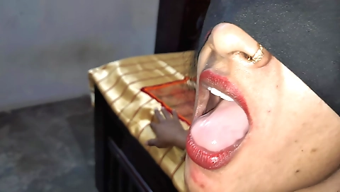 Big fat load in mouth amateur brunette with a big ass