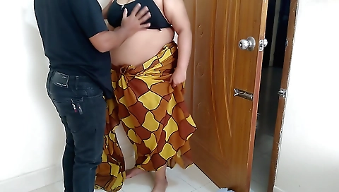 Stepdaughter gets her stepson fucked while she cleans house