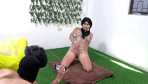 Brunette is ready to test her new skills with a camera