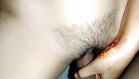 Indian hairy girl's pussy gets fucked in POV scene