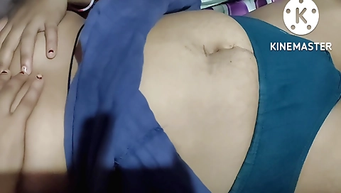 Indian solo female with big tits getting on her knees