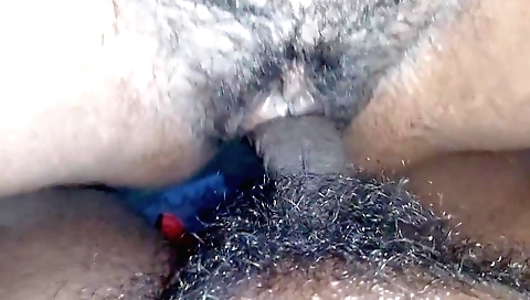 Indian girl with a hairy pussy plays with a couple of friends