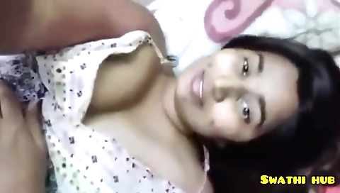 Amateur brunette with a big booty is fucked by a guy