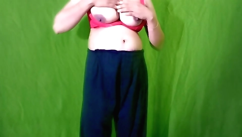 Solo woman with big tits enjoying her husband's dick