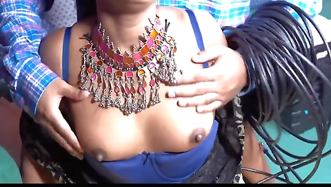 Indian girl is a brunette that loves to tease her man