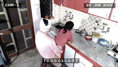 Indian teen gets fucked on the kitchen table with a hot smile