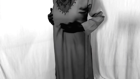 Indian beauty in hijabi Muslim makes it in the room