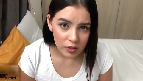 Indian brunette with a big ass fucks a stepbrother