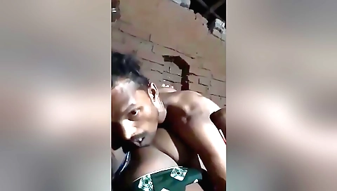 Amateur indian video with two horny men in the village