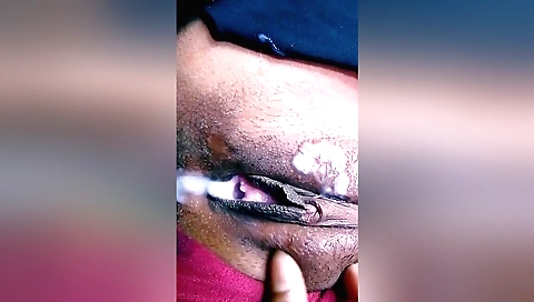 Indian wife gets her pussy creampied after husband fucks