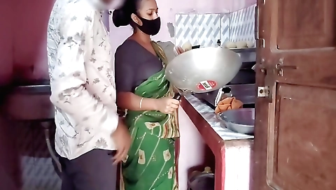 Indian bhabhi was cooking with her stepbrother-in-law
